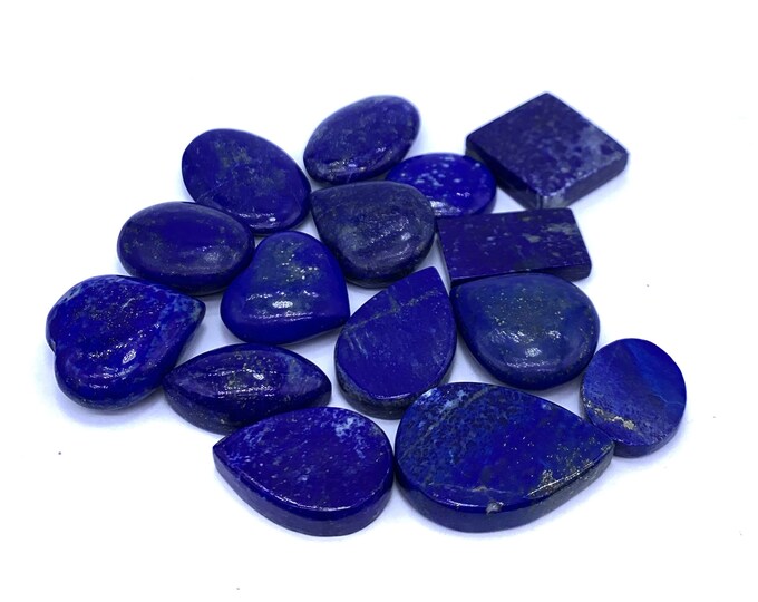15 Pcs Top Quality Lapis Lazuli Mix Shapes, Lapis Cabochons, Lapis Palms, Lapis Heart, Lapis Pears, Lapis Stone 105 Grams