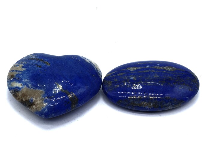 120 Grams Beautiful Lapis Lazuli Heart, Lapis Palms, Lapis Stone Massages, Lapis Heart Stone, Lapis Lazuli, Lapis Crystal Heart, Palms 2 Pcs