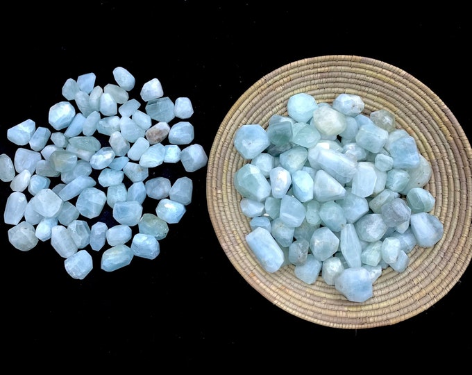 Sky Blue Aquamarine Faceted Tumbles, Aquamarine Tumbles, Facet Aquamarine Tumbles, Aquamarine Tumble Stone, Aquamarine, Blue Aquamarine