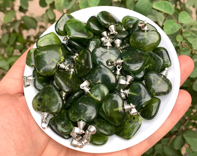 Beautiful Green Serpentine Heart Pendants, Green Serpentine Hearts, Green Serpentine, Serpentine Stone Hearts, Green Serpentine Pendants