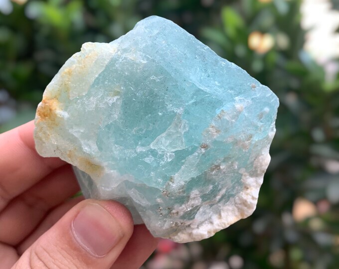 195 Grams Blue Color Aquamarine Crystal, Blue Aquamarine, Aquamarine Stone, Aquamarine Crystal