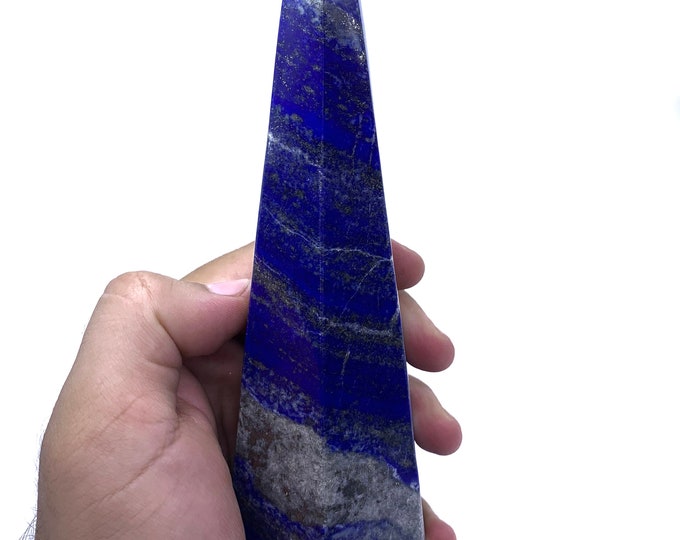 550 Grams Super Quality Lapis Lazuli Tower, Lapis Tower, Lapis Lazuli Obelisk, Lapis Obelisk, Lapis Lazuli Oblique, Lapis Lazuli Stone