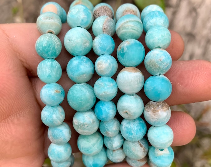 Blue Aragonite Calcite Beads Bracelets, Calcite Beads Bracelet, Calcite Round Beads Bracelets, Calcite Bracelets, Aragonite Calcite, Calcite