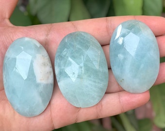 Beautiful Quality Sky Blue Aquamarine Round Palm Stone, Aquamarine Palm Stone, Aquamarine, Aquamarine Palm Stones, Blue Aquamarine