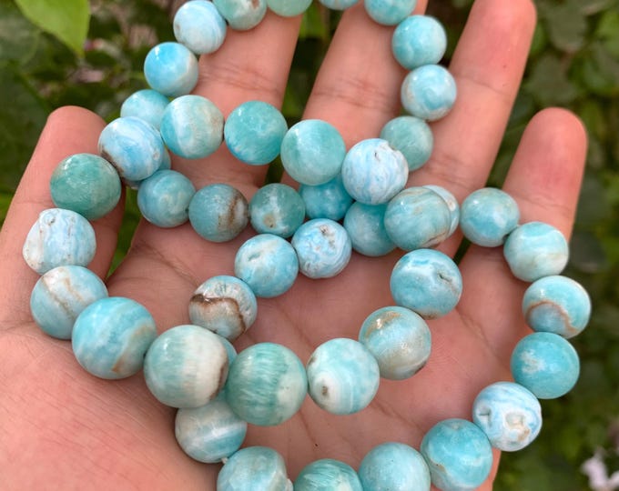 Blue Aragonite Calcite Beads Bracelets, Calcite Beads Bracelet, Calcite Round Beads Bracelets, Calcite Bracelets, Aragonite Calcite, Calcite