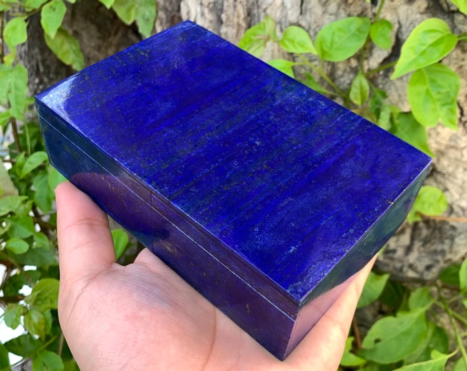780g Beautiful Lapis Lazuli Box, Lapis Box, Lapis Stone Box, Lapis Lazuli Rectangle Box, Lapis Lazuli, Lapis Jewellery Box, Lapis Lazuli Box