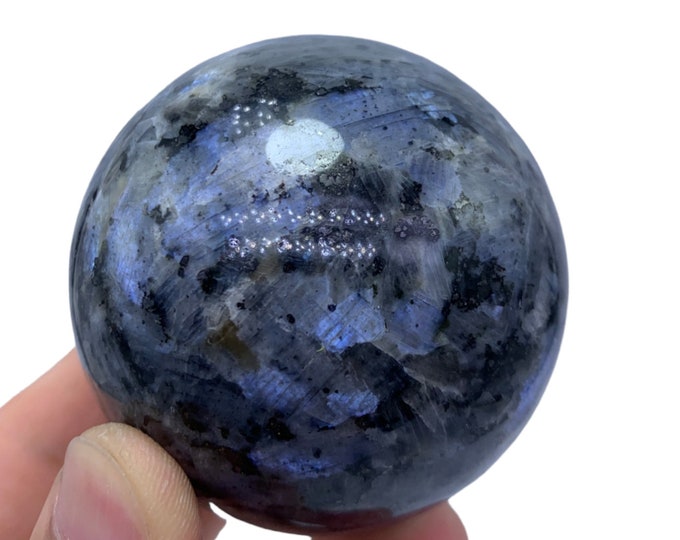 340g Bluish Grey Larvikite Sphere, Blue Larvikite Sphere, Larvikite Sphere, Blue Larvikite, Larvikite Ball, Larvikite Crystal Sphere, Sphere