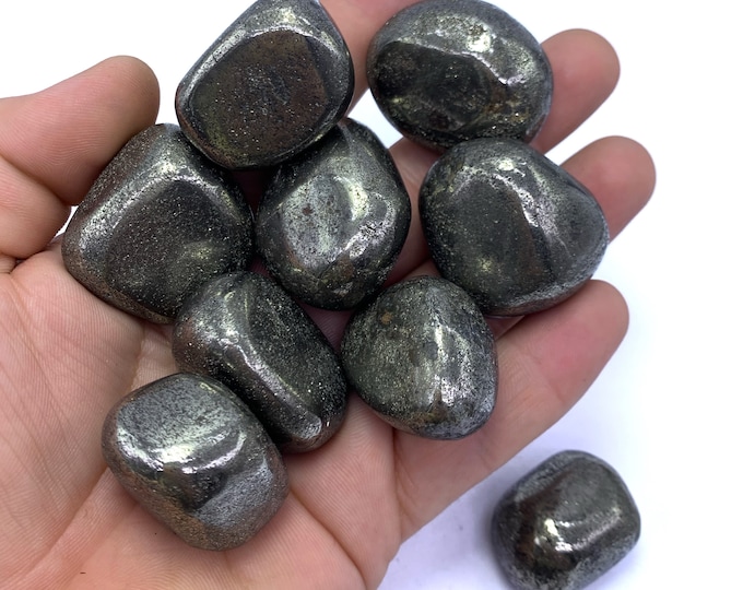 9 Pcs Beautiful Pyrite Big Tumbles, Pyrite, Pyrite Stone Tumbles, Yellow Pyrite, Pyrite Crystal Tumbles, Pyrite Stone, Yellow Pyrite 508g