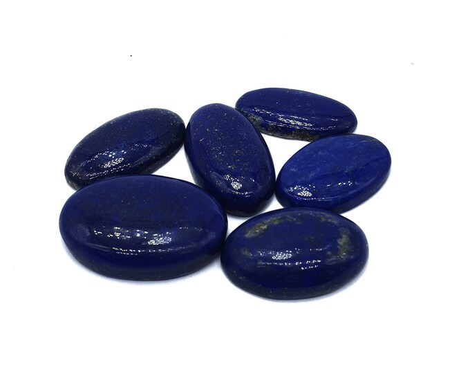6 Pcs Amazing Quality Lapis Lazuli Cabochons, Lapis Lazuli Cabs, Lapis Blue Cabochons, Blue Lapis Cabochons, Lapis Cabochons