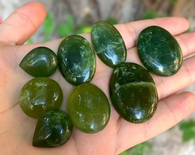 8 Pcs Super Quality Green Color Jade Small Palms ,Massages, Mini Palms, Jade Stone, Jade Massages, Palms  94 Grams