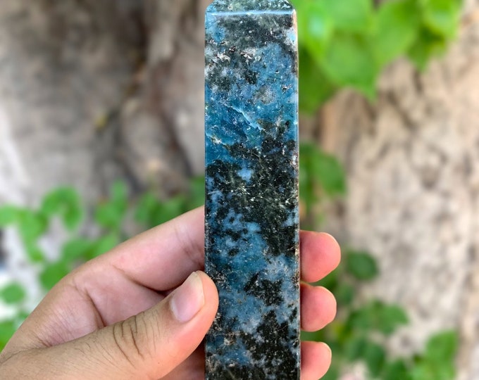 Amazing Quality Blue Color Apatite Tower , Apatite Obelisk, Blue Apatite, Obelisk Apatite Tower, Apatite Stone 375 Grams