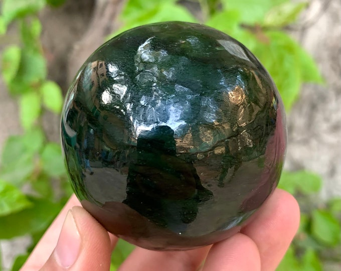 375g Nice Quality Lustrous Nephrite Jade Sphere/Ball, Nephrite Jade Sphere/Ball , Green Jade, Green Jade Sphere/Ball, Nephrite Jade