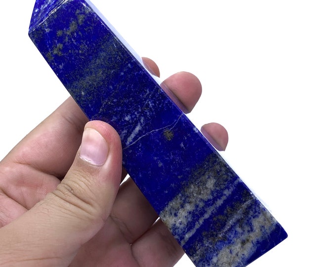 Super Quality Lapis Lazuli Tower, Lapis Tower, Lapis Lazuli Obelisk, Lapis Obelisk, Lapis Lazuli Oblique, Lapis Lazuli Stone 345 Grams