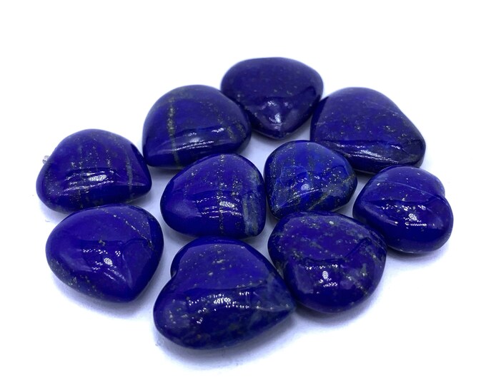 10 Pcs Great Quality Lapis Lazuli Hearts, Lapis Hearts, Lapis Stone Hearts, Lapis Heart Stone, Lapis Lazuli, Lapis Crystal Hearts