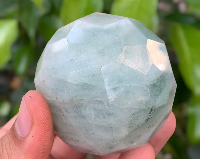 297g Sky Blue Lustrous Aquamarine Sphere, Aquamarine Ball, Blue Aquamarine Sphere, Aquamarine, Aquamarine Sphere, Aquamarine Crystal