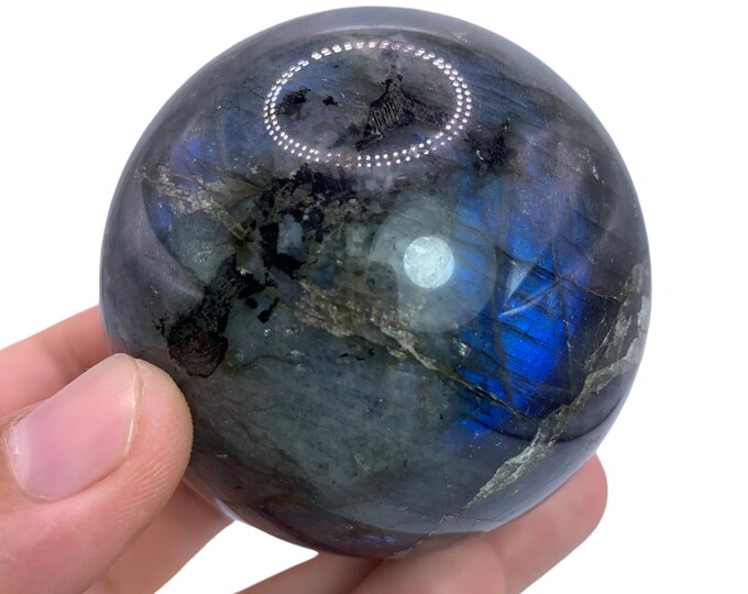 350g Natural Beautiful Blue Labradorite Ball, Labradorite Sphere, Blue Labradorite Sphere, Labradorite Crystal Sphere, Healing Crystal