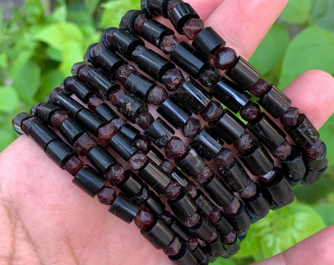 Black Tourmaline Bracelet, Tourmaline Bracelets, Black Tourmaline Bracelets, Tourmaline & Garnet Bracelet, Garnet Bracelet, Black Tourmaline