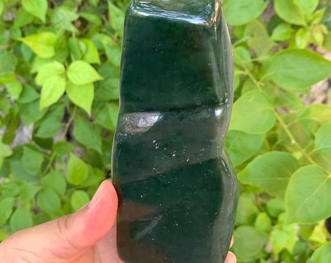615g Best Quality Natural Dark Green Nephrite Jade Free Form, Nephrite Jade, Nephrite Jade Free Form, Nephrite Free Form, Jade Free Form