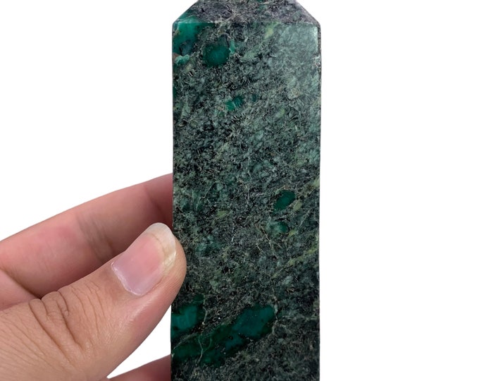 319g Beautiful Green Hydro Garnet Tower, Hydro Garnet Obelisk, Hydro Garnet Tower, Hydro Garnet Green Tower, Hydro Garnet Crystal Tower