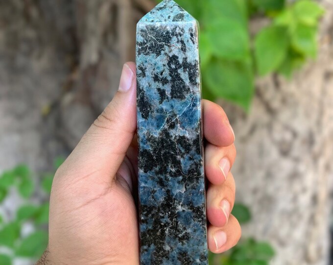 390 Grams Super Quality Blue Color Apatite Tower ,Obelisk, Blue Apatite, Apatite Obelisk, Apatite Tower, Apatite Stone