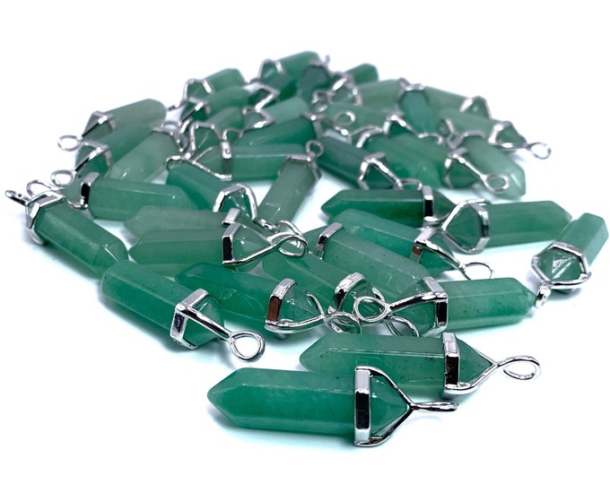 Beautiful Green Aventurine Double Terminated Pendant, Green Aventurine Pendant, Aventurine Pendant, Aventurine Pendants, Green Aventurine