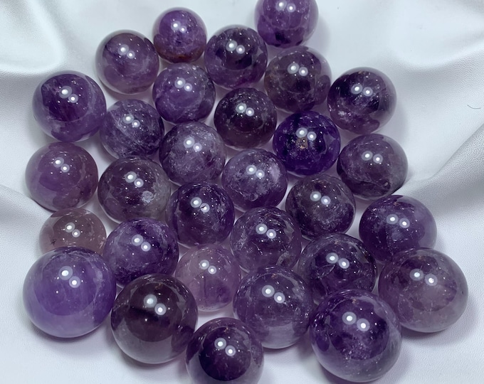 Beautiful Purple Amethyst Mini Spheres, Purple Amethyst Sphere, Amethyst Balls, Round Amethyst Spheres, Amethyst, Lustrous Amethyst Spheres