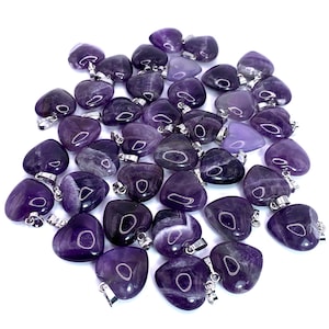Beautiful Purple Amethyst Heart Pendant, Blue Amethyst Pendant, Amethyst Pendant, Amethyst Pendants, Purple Amethyst Pendants, Amethyst