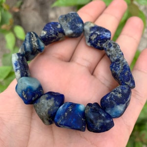 Best Quality Fluorescent Blue Afghanite, Fluorescent Afghanite Bracelets, Afghanite Stone, Fluorescent Afghanite Bracelets, Afghanite image 8