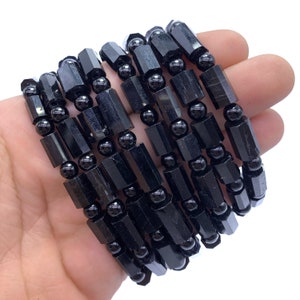 Best Quality Black Tourmaline Natural Beads Bracelets, Black Tourmaline, Black Tourmaline Beads Bracelets, Black Tourmaline Bracelets