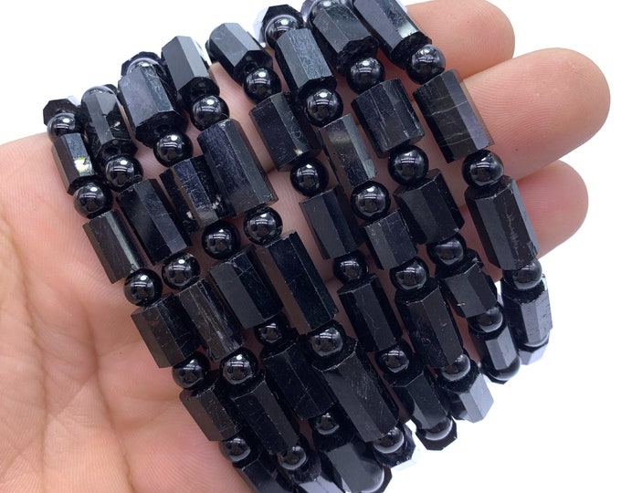 Best Quality Black Tourmaline Natural Beads Bracelets, Black Tourmaline, Black Tourmaline Beads Bracelets, Black Tourmaline Bracelets