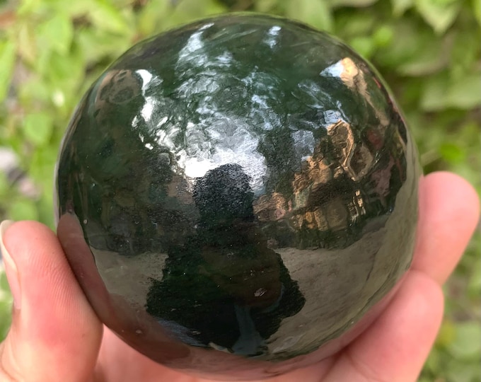 705g Beautiful Quality Lustrous Nephrite Jade, Nephrite Jade, Green Nephrite Jade Sphere, Jade Sphere, Nephrite Sphere, Jade Stone Sphere