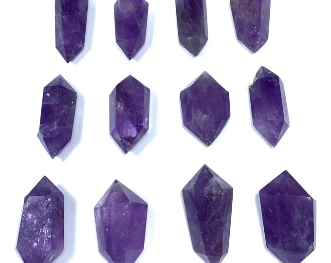12 Pcs Beautiful Purple Amethyst Crystals, Amethyst, Amethyst Crystals, Amethyst Crystal, Amethyst Crystal Stone, Double Terminated Crystals