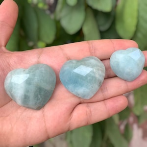 Best Quality Lustrous Aquamarine Hearts, Aquamarine Heart, Aquamarine Heart Stone, Blue Aquamarine Heart, Blue Aquamarine, Aquamarine