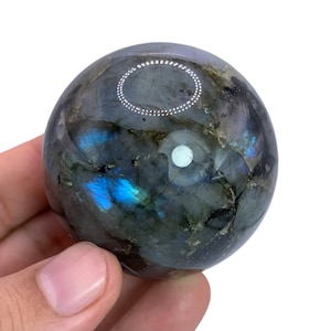 245g Natural Hermosa Bola de Labradorita Azul, Esfera de Labradorita, Esfera de Labradorita Azul, Esfera de Cristal de Labradorita, Cristal Curativo