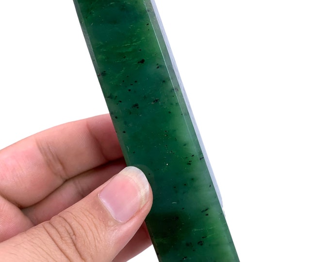 220g Beautiful Green Nephrite Jade, Nephrite Jade Tower, Jade Tower, Nephrite Tower, Nephrite Jade Obelisk, Jade Obelisk, Green Nephrite