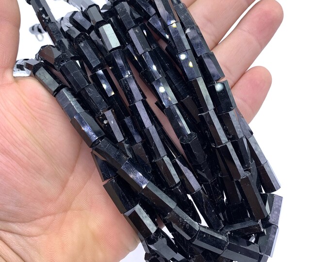 Beautiful Polished Black Tourmaline Crystals Strands, Black Tourmaline Necklace, Black Tourmaline, Black Tourmaline Jewellery, Tourmaline