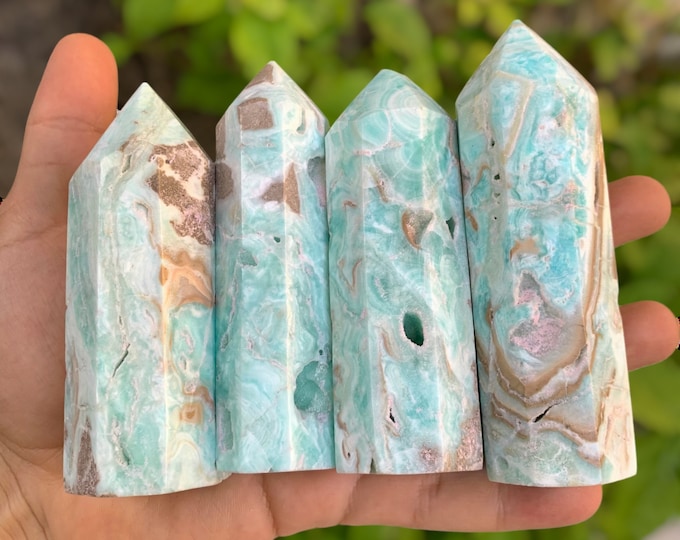 Beautiful Blue Aragonite Points, Aragonite Points, Aragonite Polished Points, Aragonite Towers, Aragonite Point, Aragonite Tower, Aragonite