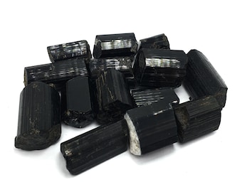 15 piezas de cristales de turmalina negra de gran calidad, turmalina negra, cristales de turmalina, turmalina, cristales de piedra de turmalina