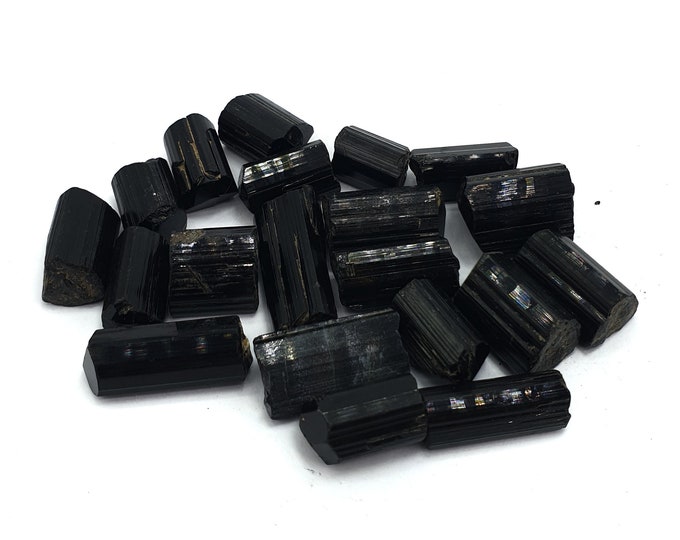 17 Pcs Top Quality Black Tourmaline Crystals, Black Tourmaline, Tourmaline Crystals, Tourmaline, Tourmaline Stone Crystals 70 Grams