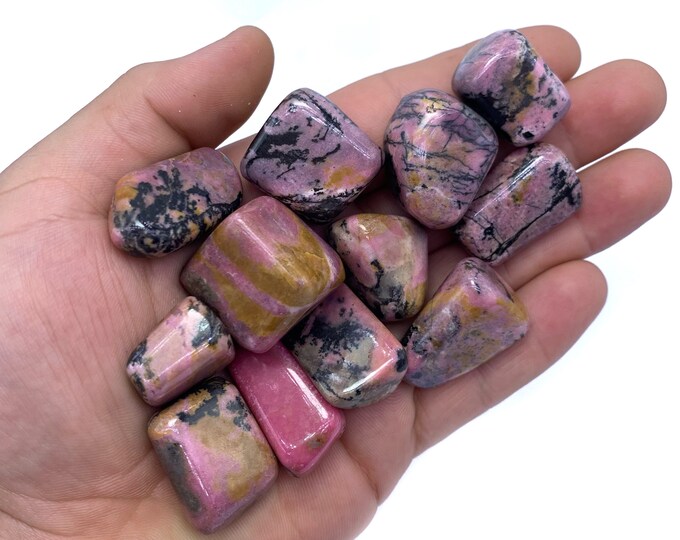 360g Nice Quality Pink Rhodonite Tumbles, Pink Rhodonite Tumbles, Rhodonite Tumbles, Rhodonite Stone, Pink Rhodonite, Rhodonite Sone
