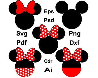 70% off, Mickey Mouse Svg, Mickey Mouse Monogram, Mickey Head Svg, Minnie Mouse Svg, Minnie Mouse Ears Svg, Disney Clipart, Mickey Cricut