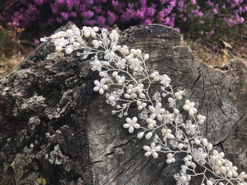 vine pearl hair vine floral hair vine hair vine pearl hair vine Bridal hair vine bridal bridal headpiece