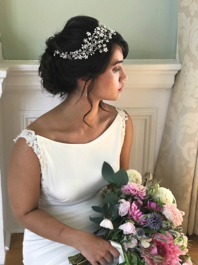 vine pearl hair vine floral hair vine hair vine pearl hair vine Bridal hair vine bridal bridal headpiece