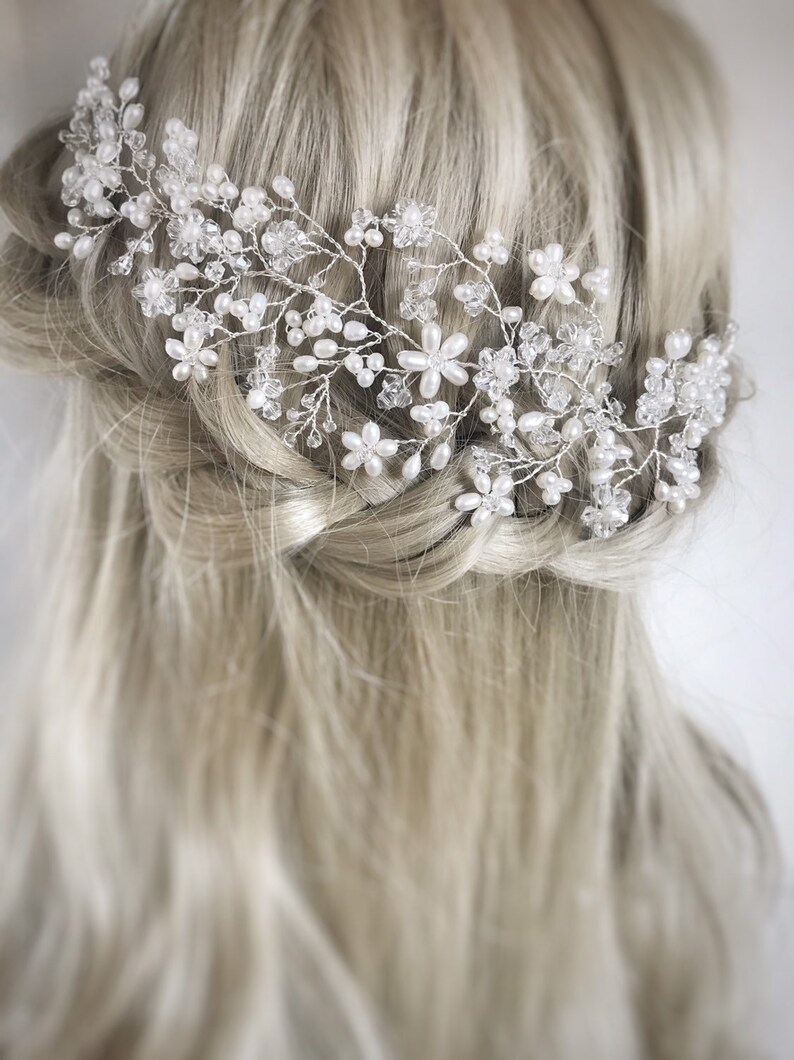 vine pearl hair vine floral hair vine hair vine pearl hair vine Bridal hair vine bridal bridal headpiece