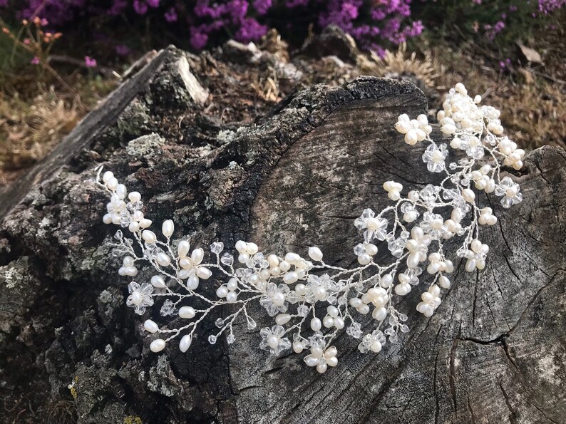 vine pearl hair vine floral hair vine hair vine pearl hair vine Bridal hair vine bridal bridal headpiece