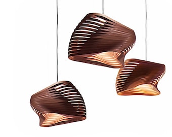 Mid-Century Modern Wood Pendant Light, Minimalist Ceiling Lamp