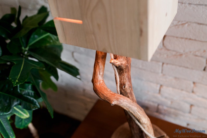 Lampe en bois flotté naturel faite à la main Design original moderne scandinave, wood lamp driftwood, handmade Stavenger image 5