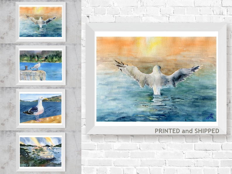 Print Photograph Seascape Birds Wall Decor 10x8 Seagulls Poster Art Picture