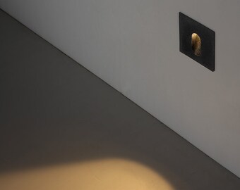 Black Exterior Wall Light, Recessed LED Step Light, Outdoor Wall Sconce, Outside Lighting