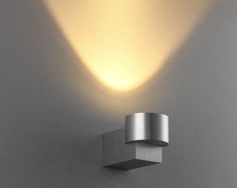 Modern Uplighter Wall Light - 5 Watt Silver Wall Washer Sconce - Indoor Up Light Decor for Home